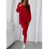 image:imageBTFBM Two Piece Sets for Women 2026 Casual Lounge Set Matching Oversized Shirts Leggings Workout Airport Travel OutfitsRed