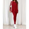 image:imageBTFBM Two Piece Sets for Women 2026 Casual Lounge Set Matching Oversized Shirts Leggings Workout Airport Travel OutfitsRed