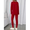 image:imageBTFBM Two Piece Sets for Women 2026 Casual Lounge Set Matching Oversized Shirts Leggings Workout Airport Travel OutfitsRed