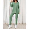 image:imageBTFBM Two Piece Sets for Women 2026 Casual Lounge Set Matching Oversized Shirts Leggings Workout Airport Travel OutfitsSage Green