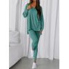 image:imageBTFBM Two Piece Sets for Women 2026 Casual Lounge Set Matching Oversized Shirts Leggings Workout Airport Travel OutfitsTurquoise