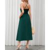 image:imageBTFBM Women 2026 Spaghetti Strap Midi Summer Dresses Sleeveless V Neck Cutout Slit Casual Beach Party Maxi Dress PocketsDark Green