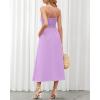 image:imageBTFBM Women 2026 Spaghetti Strap Midi Summer Dresses Sleeveless V Neck Cutout Slit Casual Beach Party Maxi Dress PocketsLight Purple