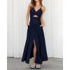 image:imageBTFBM Women 2026 Spaghetti Strap Midi Summer Dresses Sleeveless V Neck Cutout Slit Casual Beach Party Maxi Dress PocketsNavy