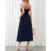 image:imageBTFBM Women 2026 Spaghetti Strap Midi Summer Dresses Sleeveless V Neck Cutout Slit Casual Beach Party Maxi Dress PocketsNavy