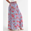 image:imageBTFBM Women Casual High Waist Wide Leg Pants 2026 Spring Summer Long Palazzo Pants Pocket Lounge Beach Vacation ClothesPrint Light Blue Red