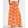 image:imageBTFBM Women Casual High Waist Wide Leg Pants 2026 Spring Summer Long Palazzo Pants Pocket Lounge Beach Vacation ClothesPrint Orange