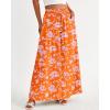 image:imageBTFBM Women Casual High Waist Wide Leg Pants 2026 Spring Summer Long Palazzo Pants Pocket Lounge Beach Vacation ClothesPrint Orange