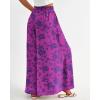 image:imageBTFBM Women Casual High Waist Wide Leg Pants 2026 Spring Summer Long Palazzo Pants Pocket Lounge Beach Vacation ClothesPrint Purple
