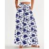 image:imageBTFBM Women Casual High Waist Wide Leg Pants 2026 Spring Summer Long Palazzo Pants Pocket Lounge Beach Vacation ClothesPrint White Blue