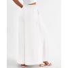 image:imageBTFBM Women Casual High Waist Wide Leg Pants 2026 Spring Summer Long Palazzo Pants Pocket Lounge Beach Vacation ClothesSolid White