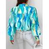 image:imageBTFBM Women Fashion Button Down Shirts 2026 V Neck Boho Printed Long Sleeve Blouses Dressy Casual Spring Fall TopsFloral Blue Green