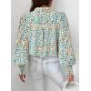 image:imageBTFBM Women Fashion Button Down Shirts 2026 V Neck Boho Printed Long Sleeve Blouses Dressy Casual Spring Fall TopsFloral Blue White