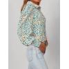 image:imageBTFBM Women Fashion Button Down Shirts 2026 V Neck Boho Printed Long Sleeve Blouses Dressy Casual Spring Fall TopsFloral Blue White