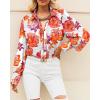 image:imageBTFBM Women Fashion Button Down Shirts 2026 V Neck Boho Printed Long Sleeve Blouses Dressy Casual Spring Fall TopsFloral White Red