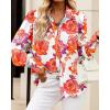 image:imageBTFBM Women Fashion Button Down Shirts 2026 V Neck Boho Printed Long Sleeve Blouses Dressy Casual Spring Fall TopsFloral White Red