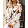 image:imageBTFBM Women Fashion Button Down Shirts 2026 V Neck Boho Printed Long Sleeve Blouses Dressy Casual Spring Fall TopsGraphic Print