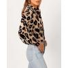 image:imageBTFBM Women Fashion Button Down Shirts 2026 V Neck Boho Printed Long Sleeve Blouses Dressy Casual Spring Fall TopsLeopard Print