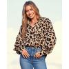 image:imageBTFBM Women Fashion Button Down Shirts 2026 V Neck Boho Printed Long Sleeve Blouses Dressy Casual Spring Fall TopsLeopard Print