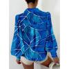 image:imageBTFBM Women Fashion Button Down Shirts 2026 V Neck Boho Printed Long Sleeve Blouses Dressy Casual Spring Fall TopsMulti Blue