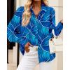 image:imageBTFBM Women Fashion Button Down Shirts 2026 V Neck Boho Printed Long Sleeve Blouses Dressy Casual Spring Fall TopsMulti Blue