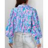image:imageBTFBM Women Fashion Button Down Shirts 2026 V Neck Boho Printed Long Sleeve Blouses Dressy Casual Spring Fall TopsMulti Blue Pink