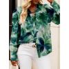 image:imageBTFBM Women Fashion Button Down Shirts 2026 V Neck Boho Printed Long Sleeve Blouses Dressy Casual Spring Fall TopsPrint Green