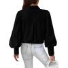 image:imageBTFBM Women Fashion Button Down Shirts 2026 V Neck Boho Printed Long Sleeve Blouses Dressy Casual Spring Fall TopsSolid Black