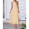 image:imageBTFBM Women Tank Midi Dress Summer Crewneck Sleeveless Pleated A Line Business Casual Formal Sweater Spring Dresses 2026Apricot