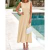 image:imageBTFBM Women Tank Midi Dress Summer Crewneck Sleeveless Pleated A Line Business Casual Formal Sweater Spring Dresses 2026Apricot
