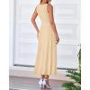 image:imageBTFBM Women Tank Midi Dress Summer Crewneck Sleeveless Pleated A Line Business Casual Formal Sweater Spring Dresses 2026Apricot