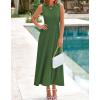 image:imageBTFBM Women Tank Midi Dress Summer Crewneck Sleeveless Pleated A Line Business Casual Formal Sweater Spring Dresses 2026Army Green