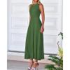 image:imageBTFBM Women Tank Midi Dress Summer Crewneck Sleeveless Pleated A Line Business Casual Formal Sweater Spring Dresses 2026Army Green