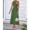 image:imageBTFBM Women Tank Midi Dress Summer Crewneck Sleeveless Pleated A Line Business Casual Formal Sweater Spring Dresses 2026Army Green