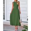image:imageBTFBM Women Tank Midi Dress Summer Crewneck Sleeveless Pleated A Line Business Casual Formal Sweater Spring Dresses 2026Army Green