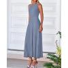 image:imageBTFBM Women Tank Midi Dress Summer Crewneck Sleeveless Pleated A Line Business Casual Formal Sweater Spring Dresses 2026Blue Grey