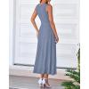 image:imageBTFBM Women Tank Midi Dress Summer Crewneck Sleeveless Pleated A Line Business Casual Formal Sweater Spring Dresses 2026Blue Grey