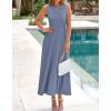 image:imageBTFBM Women Tank Midi Dress Summer Crewneck Sleeveless Pleated A Line Business Casual Formal Sweater Spring Dresses 2026Blue Grey