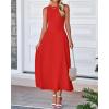 image:imageBTFBM Women Tank Midi Dress Summer Crewneck Sleeveless Pleated A Line Business Casual Formal Sweater Spring Dresses 2026Brick Red