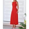 image:imageBTFBM Women Tank Midi Dress Summer Crewneck Sleeveless Pleated A Line Business Casual Formal Sweater Spring Dresses 2026Brick Red