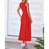 image:imageBTFBM Women Tank Midi Dress Summer Crewneck Sleeveless Pleated A Line Business Casual Formal Sweater Spring Dresses 2026Brick Red