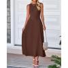 image:imageBTFBM Women Tank Midi Dress Summer Crewneck Sleeveless Pleated A Line Business Casual Formal Sweater Spring Dresses 2026Brown