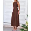 image:imageBTFBM Women Tank Midi Dress Summer Crewneck Sleeveless Pleated A Line Business Casual Formal Sweater Spring Dresses 2026Brown