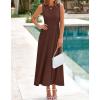 image:imageBTFBM Women Tank Midi Dress Summer Crewneck Sleeveless Pleated A Line Business Casual Formal Sweater Spring Dresses 2026Brown