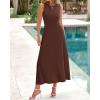 image:imageBTFBM Women Tank Midi Dress Summer Crewneck Sleeveless Pleated A Line Business Casual Formal Sweater Spring Dresses 2026Brown