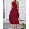 image:imageBTFBM Women Tank Midi Dress Summer Crewneck Sleeveless Pleated A Line Business Casual Formal Sweater Spring Dresses 2026Burgundy