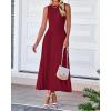 image:imageBTFBM Women Tank Midi Dress Summer Crewneck Sleeveless Pleated A Line Business Casual Formal Sweater Spring Dresses 2026Burgundy