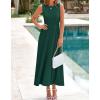 image:imageBTFBM Women Tank Midi Dress Summer Crewneck Sleeveless Pleated A Line Business Casual Formal Sweater Spring Dresses 2026Dark Green