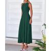 image:imageBTFBM Women Tank Midi Dress Summer Crewneck Sleeveless Pleated A Line Business Casual Formal Sweater Spring Dresses 2026Dark Green