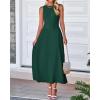 image:imageBTFBM Women Tank Midi Dress Summer Crewneck Sleeveless Pleated A Line Business Casual Formal Sweater Spring Dresses 2026Dark Green